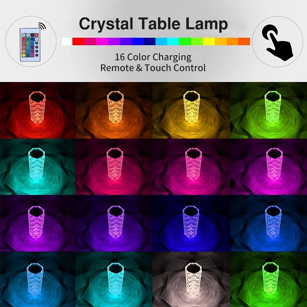 Color-Changing Crystal Table Lamp