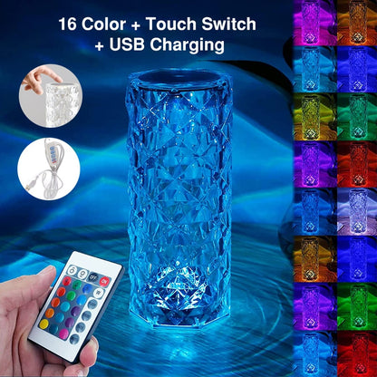 Color-Changing Crystal Table Lamp